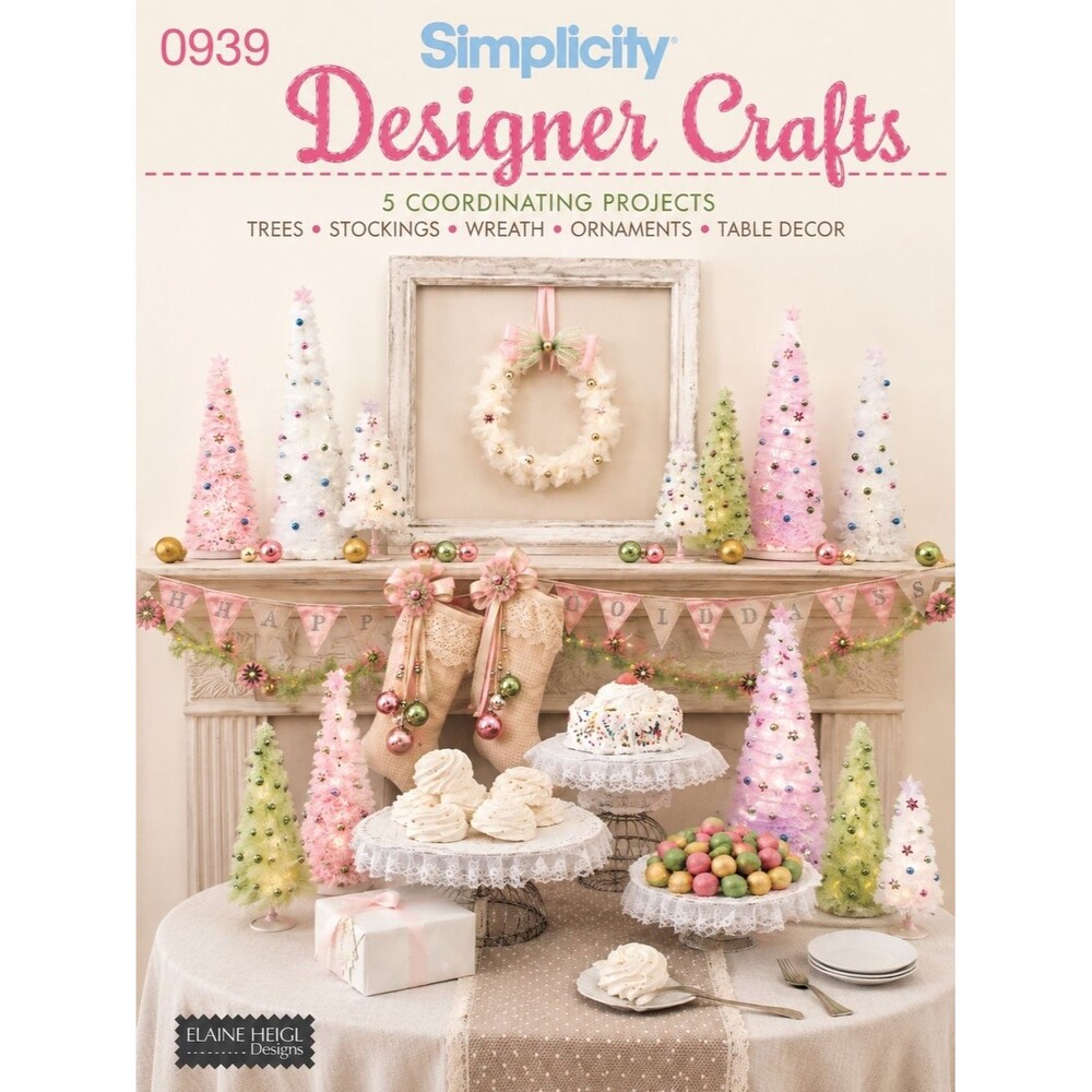 Simplicity 0939 Christmas Decor Sewing Pattern: Bottle Brush Trees, Stockings, W